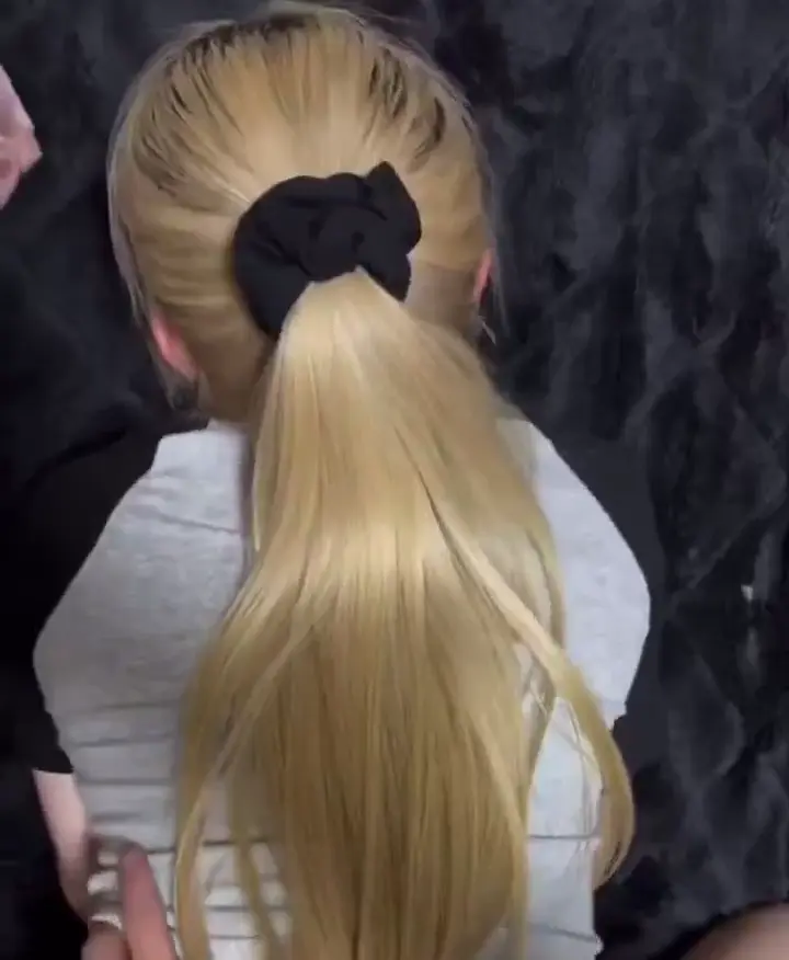 From behind fuck with swinging ponytail